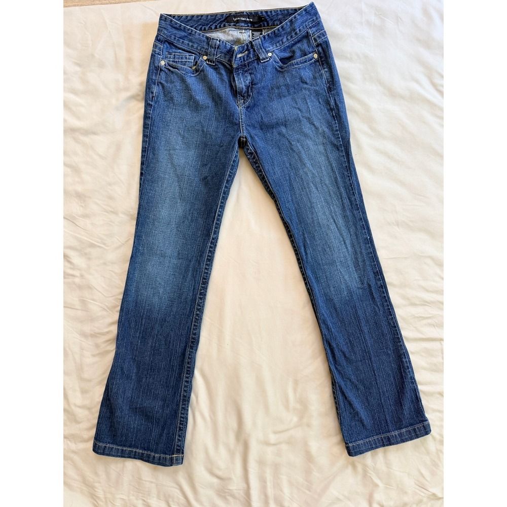 Calvin Klein Jeans‎ Womens Modern Flare Medium Wash Denim Blue Jeans Size 8 L32